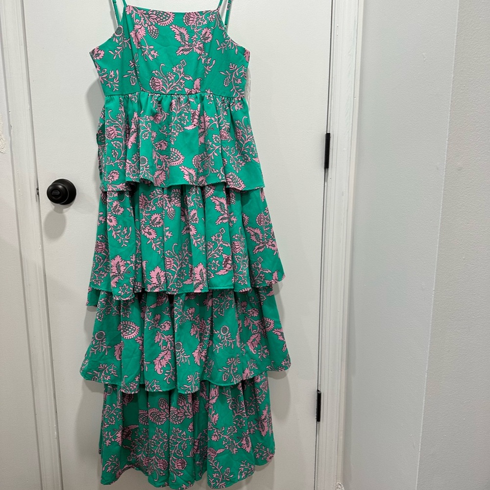BNWT Entro tiered ruffle boutique dress large